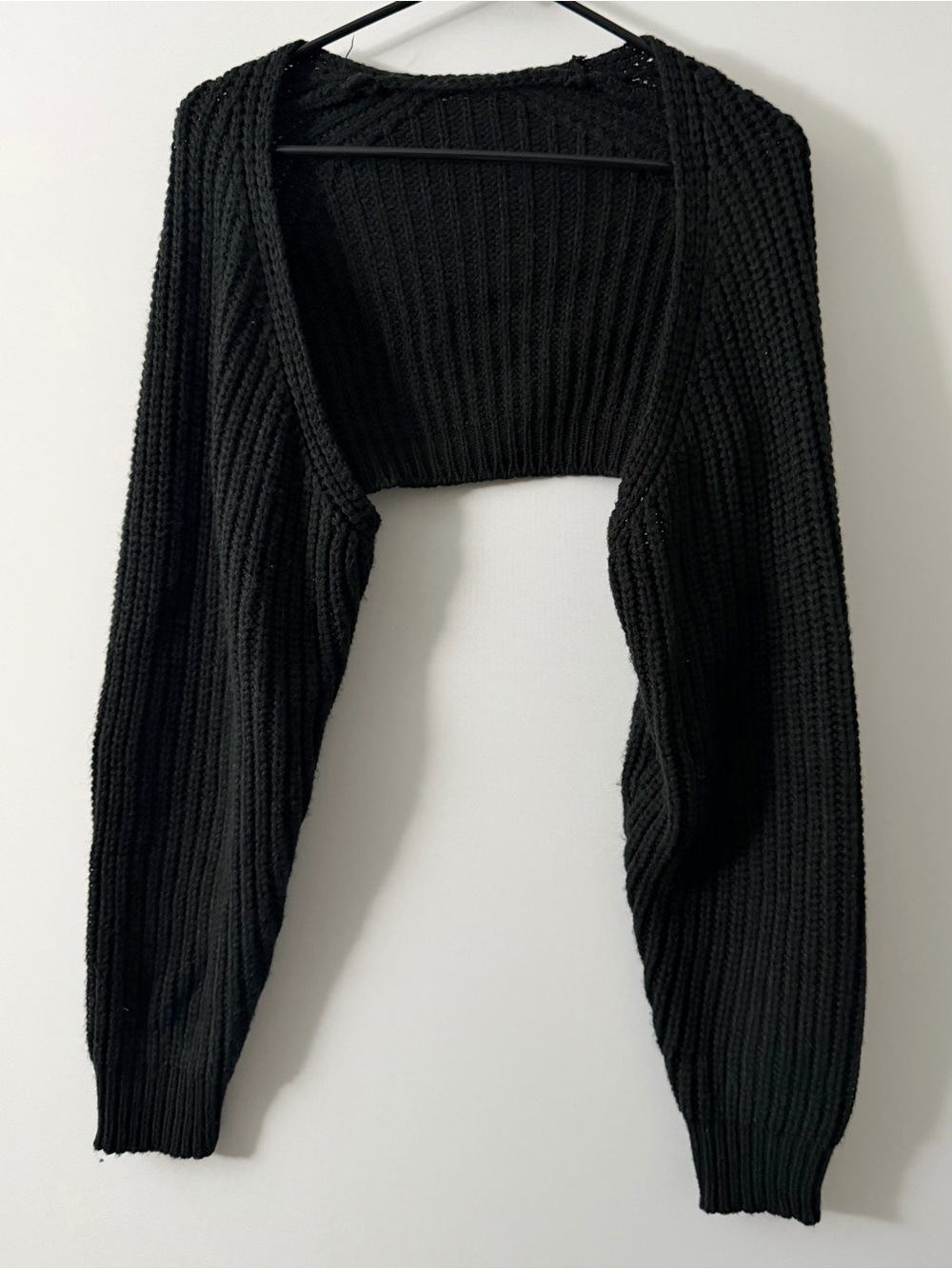 Size Small Bolero Knit Cardigan Black Oversize Cropped Cardigan Sweater Used